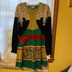 Festive Holiday Spirit Sweater Dress